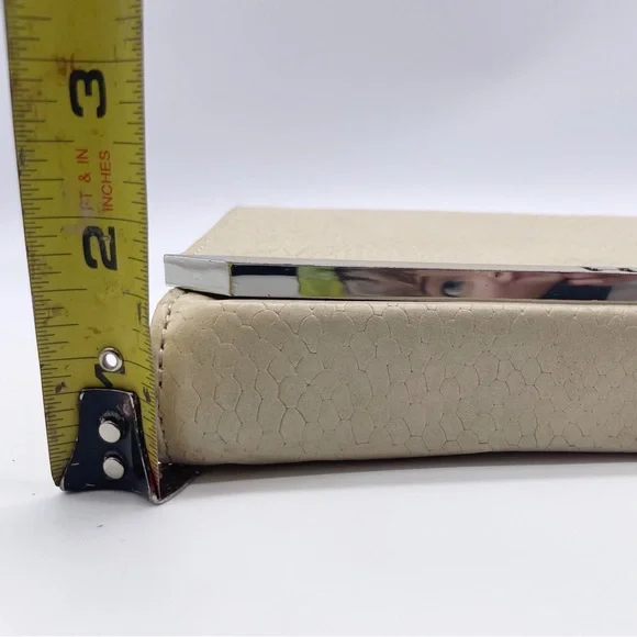 VINTAGE HALSTON Heritage Crossbody Bag Beige Snake Embossed Leather Hand… - Picture 12 of 16